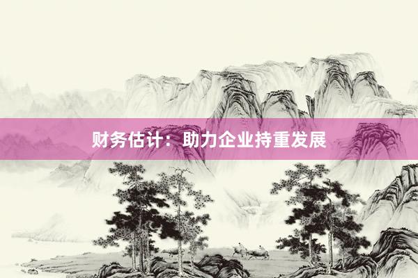 财务估计：助力企业持重发展